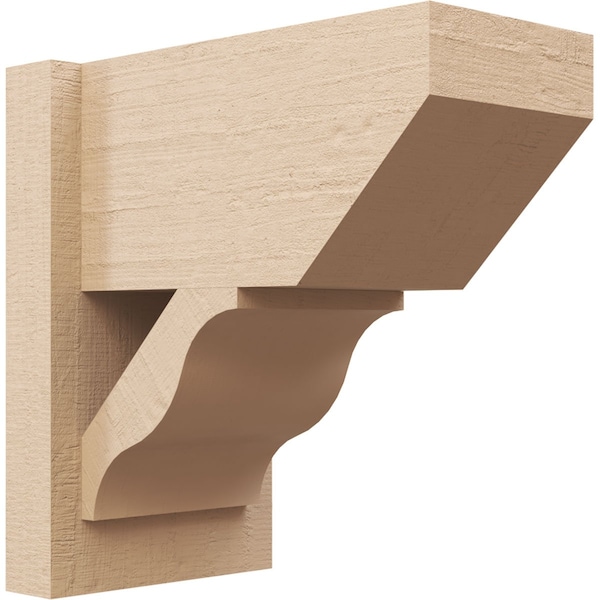 Ekena Millwork 8-in W x 14-in D x 14-in H Funston Slat Rough Cedar Woodgrain TimberThane Outlooker, Primed Tan OUTUR080X14X14FST24RCPR - main